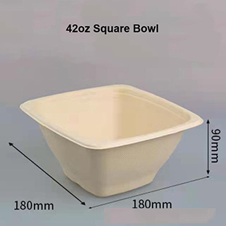 100% Biodegradable Bagasse Square Bowls